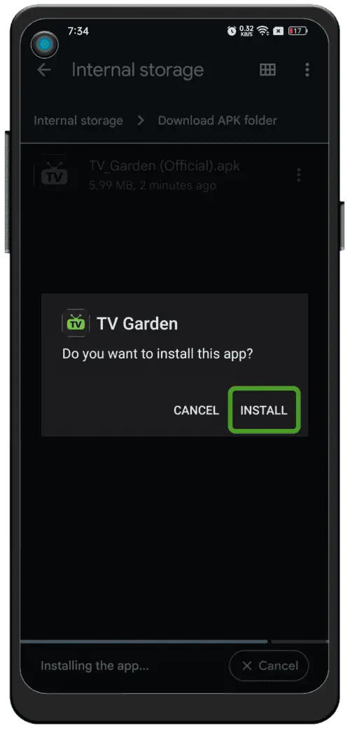 Instalar e Iniciar TV Garden